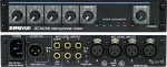 Микрофонный микшер с 6ю встроенными трансформаторами дял исключения возникновения помех. 4хXLR микрофонных входа, 5xRCA небалансных AUX входа. Фантомное питание 12В. Выход балансный 1xXLR MIC/LINE, небалансный 1xRCA