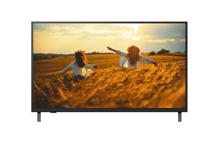 43" 4K UHD гостиничный Smart TV с Pro:Centric. HDR10 Pro/HLG, webOS 23, Google Cast и AirPlay. Wi-Fi/Bluetooth, 2×HDMI, звук 20 Вт, тонкий корпус, VESA 200×200 мм