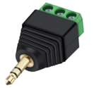Разъём джек 3.5мм, симметричный, "папа", контактный терминал под винт