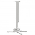 Потолочное крепление для проектора нагрузка до 22 кг., длина штанги 45-80 см, микрорегулировки: пов. ±3°, накл. ±15°, вращ. 360°, белого цвета