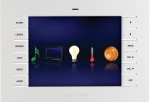 Настенная проводная сенсорная панель управления Crestron Isys с 5,7'' резистивным сенсорным экраном и графическим интерфейсом, белого цвета, матовая