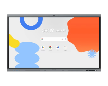 Интерактивный дисплей 75", UHD, ОС Android 15, только альбомная ориентация, до 50 касаний,128GB встроенной памяти, Google EDLA, OPS, HDMI Out, встроенные микрофоны и камера 48MP, сине-серый\черный