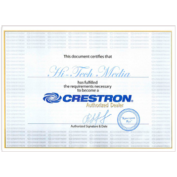 Сертификат дилера Crestron