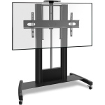 Стойка для дисплея с кронштейном 55"-100", мобильная, чёрная