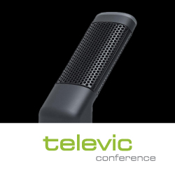 Спикеры в зоне видимости с микрофоном Mike LPM от Televic