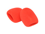 Поролоновая ветрозащита для ручных радиомикрофонов серии MH, 2 шт., красного цвета