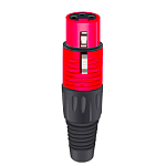 Разъём 3PIN XLR мама, пластик, красный