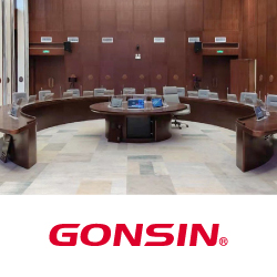 Выдвижные безбумажные конференц-системы GONSIN в НИИ Менция