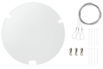 Монтажный комплект тросов и карабинов для подвеса круглого массива MXA920, c крышкой белого цвета