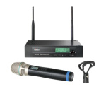 Одноканальная UHF радиосистема с ручным конденсаторным суперкардиоидным микрофоном, 518 - 542 МГц, батарейки