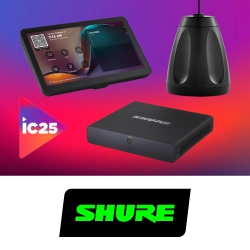 Shure представит систему IntelliMix™ Foundation и сетевой подвесной громкоговоритель на InfoComm 25