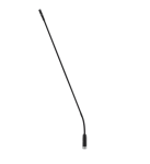 Конденсаторный микрофон на гусиной шее, одна гибкая секция у основания, 10-контактный разъём, длина 63 см, двухцветный индикатор у микрофона, диаграмма кардиоида, ветрозащита в комплекте, цвет чёрный