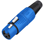 Разъём 3PIN XLR мама, пластик, синий