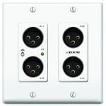 Настенная панель Dante для Tesira, четыре XLR-входа и два линейных выхода