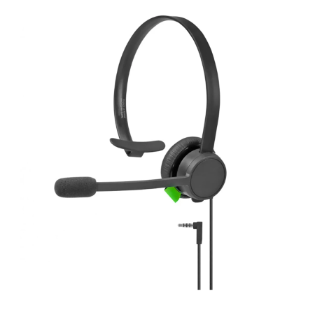 Головная гарнитура с одним наушником и электретным микрофоном. Кабель 0,9 м, 4-пиновый 3,5 мм джек