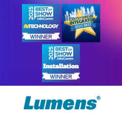 Продукты Lumens с Dante AV-H удостоены наград на InfoComm’25