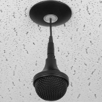 Трехэлементный подвесной микрофонный массив c Dante AES67 и RGB кольцом, черный цвет