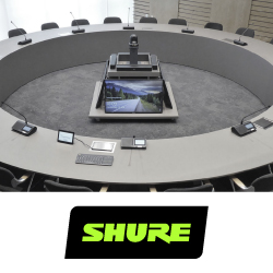 Конференц-система Shure MXCW для гибридных конференций с возможностью автотрекинга камеры