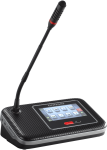 Беспроводной дискуссионный пульт председателя с сенсорным 4.3" экраном и съёмным микрофоном на гусиной шее