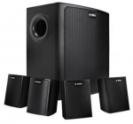 Настенная музыкальная акустическая система (1 сабвуфер + 4 сателлита), черный корпус