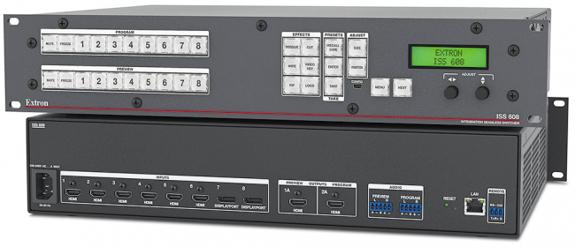Extron ISS 608 Бесподрывной коммутатор на восемь входов для динамического отображения и скалирования контента DisplayPort и HDMI 4K / 60 @ 4: 4: 4, 18 Гбит/с.-foto_1