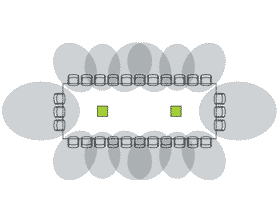 Карта покрытия потолочного массива микрофонов 1 Карта покрытия потолочного массива микрофонов 1