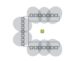 Карта покрытия потолочного массива микрофонов 3 Карта покрытия потолочного массива микрофонов 3