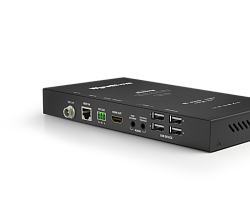 4K HDR 4:2:0 60 Гц Приемник HDBaseT 2.0 с входами для USB-устройств, деэмбедированием звука и PoH (4K: 35 м)