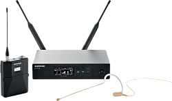 Беспроводная микрофонная система содержит передатчик QLXD1, головной микрофон MX153T и приемник QLXD4, G51 470 - 534 МГц